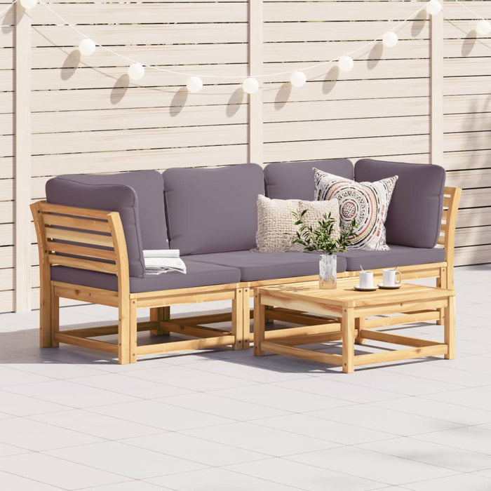 3 Piece Garden Lounge Set With Cushions Solid Wood Acacia Txoatoa