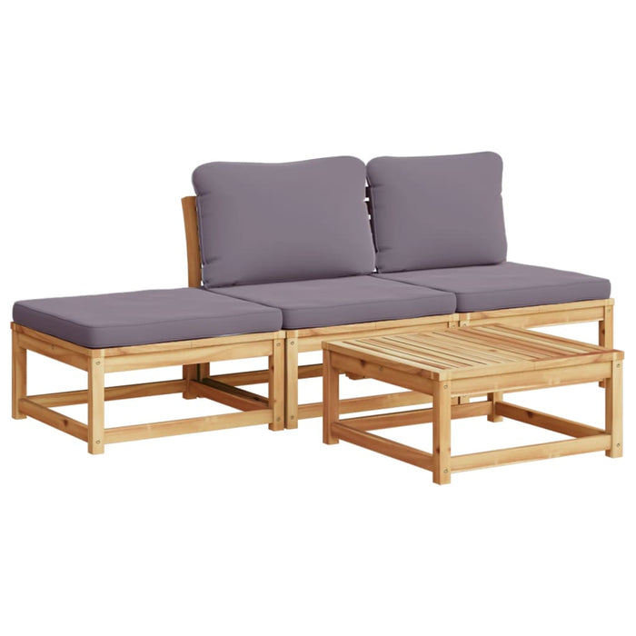 4 Piece Garden Lounge Set With Cushions Solid Wood Acacia Txoatxl