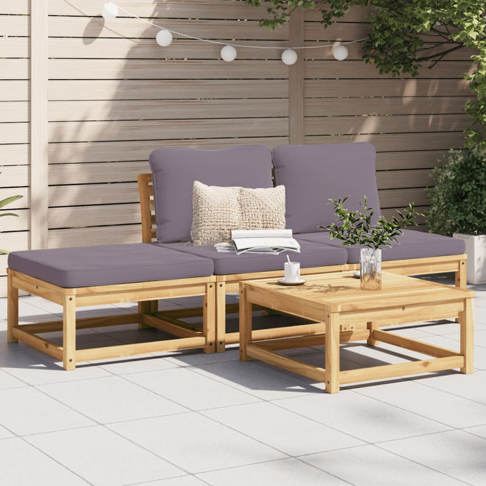 4 Piece Garden Lounge Set With Cushions Solid Wood Acacia Txoatxl