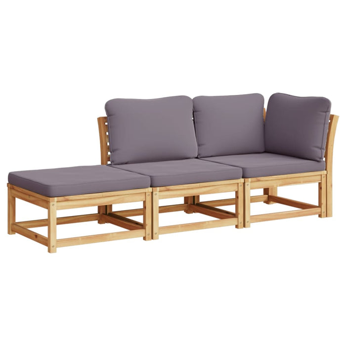 3 Piece Garden Lounge Set With Cushions Solid Wood Acacia Txoatxi