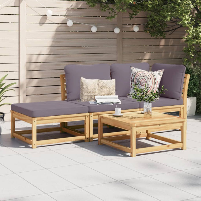 3 Piece Garden Lounge Set With Cushions Solid Wood Acacia Txoatxi