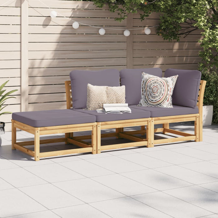 3 Piece Garden Lounge Set With Cushions Solid Wood Acacia Txoatxi