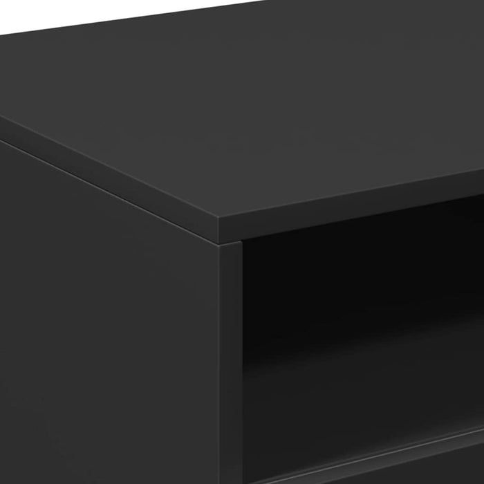 Coffee Table With Led Lights Black 90X49X40 Cm Ntknta