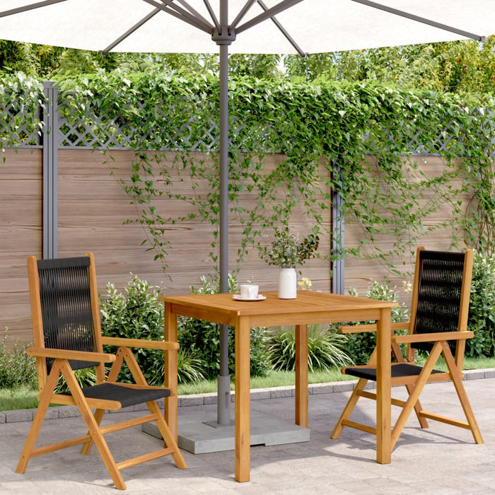 Garden Chairs 2 Pcs Black Solid Wood Acacia And Polypropylene Tlilpa