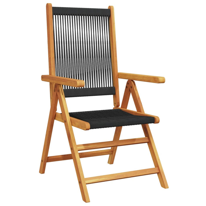 Garden Chairs 2 Pcs Black Solid Wood Acacia And Polypropylene Tlilpa