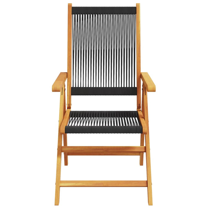 Garden Chairs 2 Pcs Black Solid Wood Acacia And Polypropylene Tlilpa