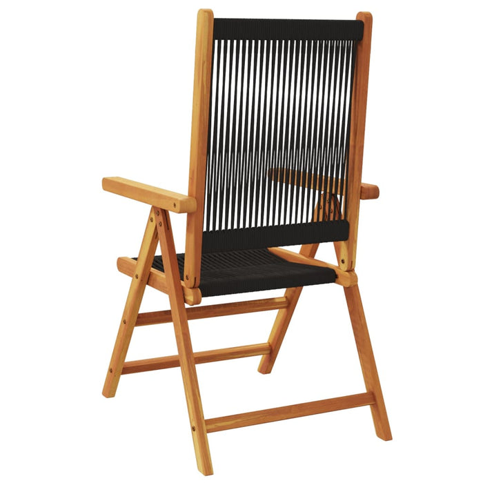 Garden Chairs 2 Pcs Black Solid Wood Acacia And Polypropylene Tlilpa