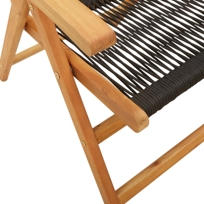 Garden Chairs 2 Pcs Black Solid Wood Acacia And Polypropylene Tlilpa