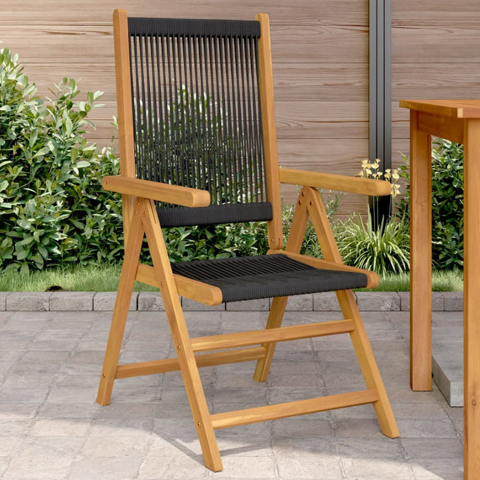 Garden Chairs 2 Pcs Black Solid Wood Acacia And Polypropylene Tlilpa