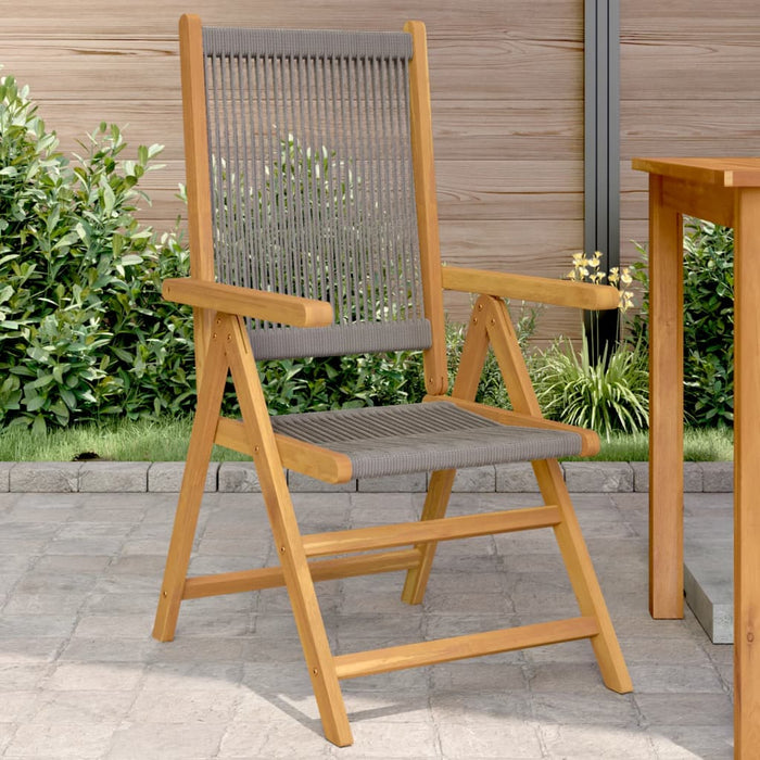 Garden Chairs 2 Pcs Grey Solid Wood Acacia And Polypropylene Tlilpp