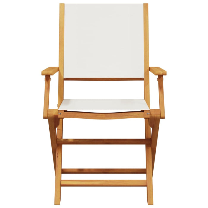 Garden Chairs 2 Pcs Cream White Solid Wood Acacia And Fabric Tlillk