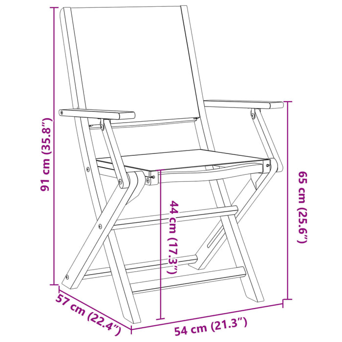 Garden Chairs 2 Pcs Cream White Solid Wood Acacia And Fabric Tlillk