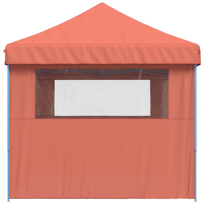 Foldable Party Tent Pop-Up With 3 Sidewalls Terracotta Abbakak