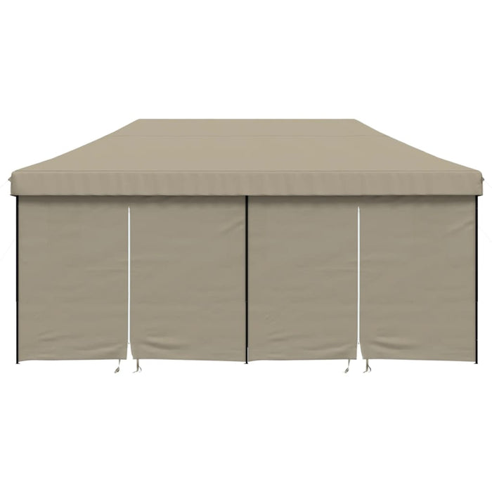 Foldable Party Tent Pop-Up With 4 Sidewalls Taupe Abbakpa