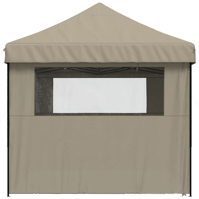 Foldable Party Tent Pop-Up With 4 Sidewalls Taupe Abbakpa