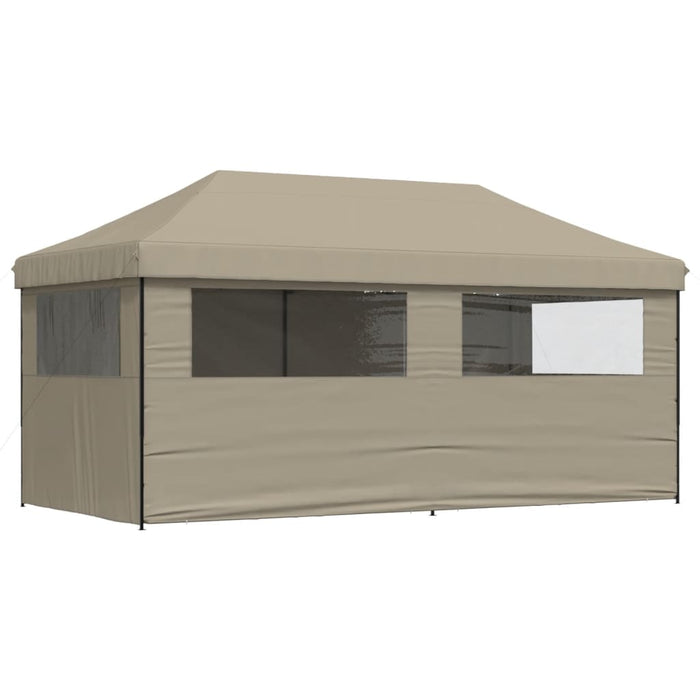 Foldable Party Tent Pop-Up With 4 Sidewalls Taupe Abbakpa