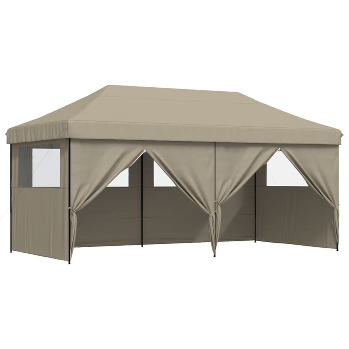 Foldable Party Tent Pop-Up With 4 Sidewalls Taupe Abbakpa