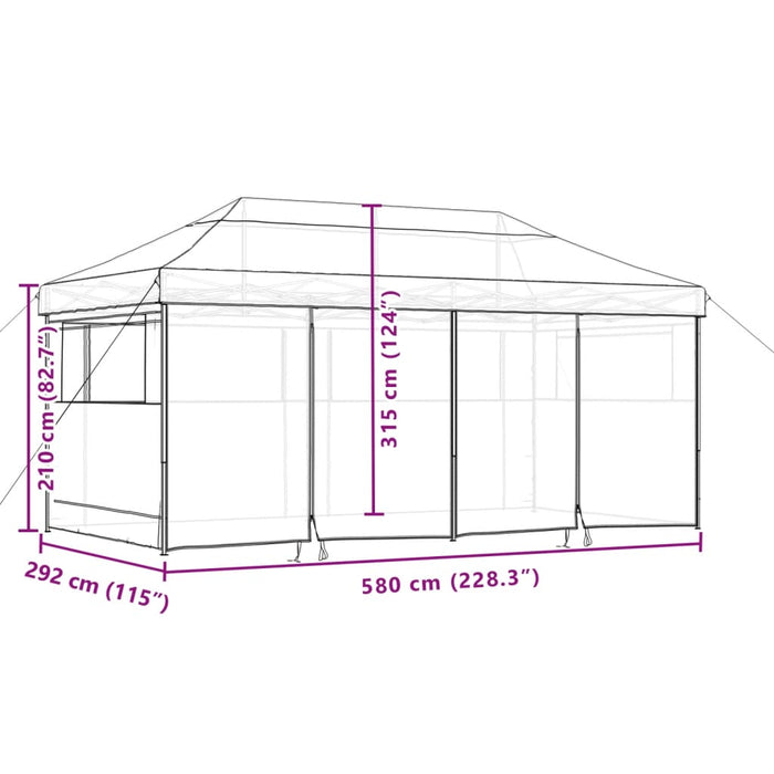 Foldable Party Tent Pop-Up With 4 Sidewalls Taupe Abbakpa