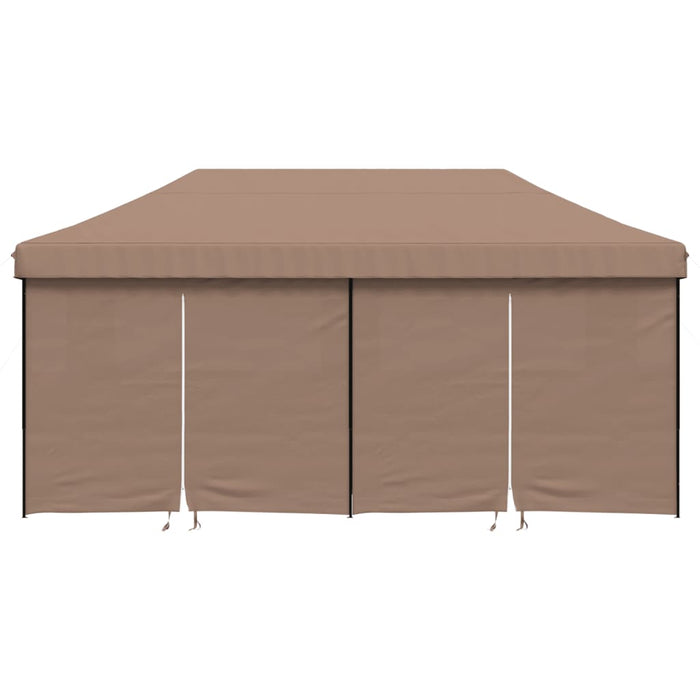 Foldable Party Tent Pop-Up With 4 Sidewalls Brown Abbakpl