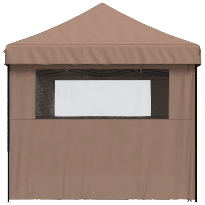 Foldable Party Tent Pop-Up With 4 Sidewalls Brown Abbakpl