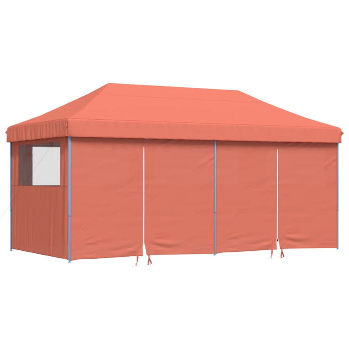 Foldable Party Tent Pop-Up With 4 Sidewalls Terracotta Abbakpi