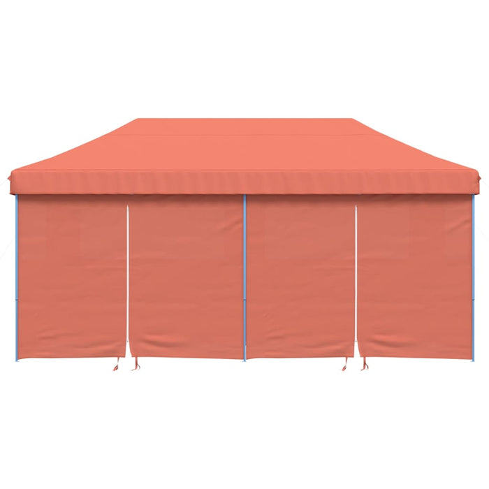 Foldable Party Tent Pop-Up With 4 Sidewalls Terracotta Abbakpi