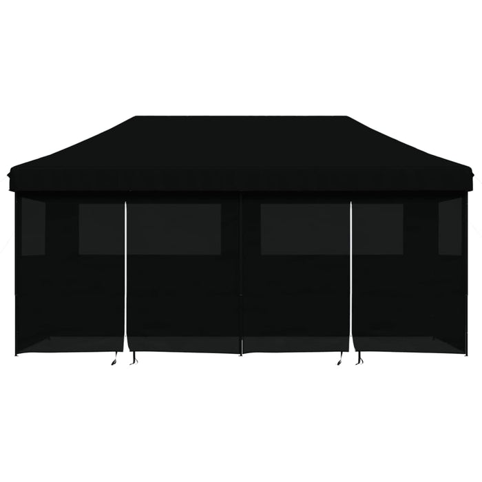 Foldable Party Tent Pop-Up With 4 Sidewalls Black Abbakpn