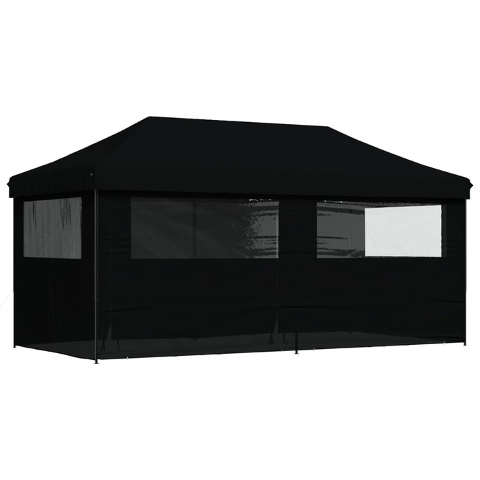 Foldable Party Tent Pop-Up With 4 Sidewalls Black Abbakpn