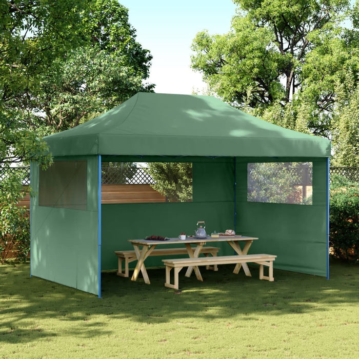 Foldable Party Tent Pop-Up With 3 Sidewalls Green Abbakln