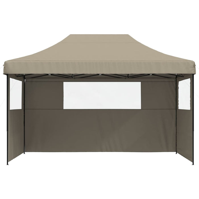 Foldable Party Tent Pop-Up With 3 Sidewalls Taupe Abbakib