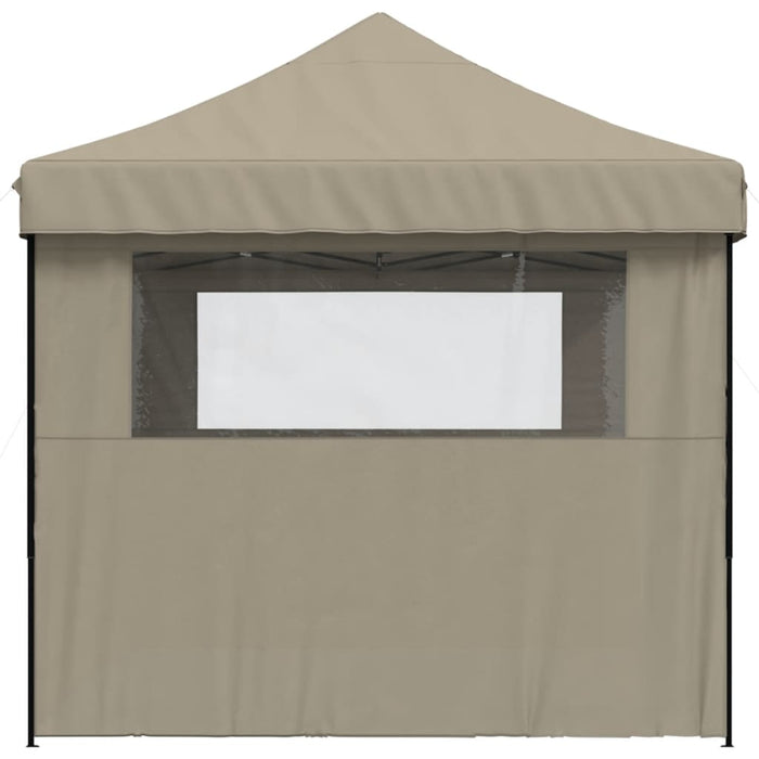 Foldable Party Tent Pop-Up With 3 Sidewalls Taupe Abbakib