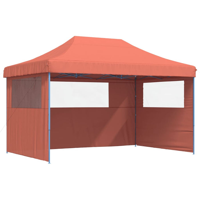 Foldable Party Tent Pop-Up With 3 Sidewalls Terracotta Abbakit