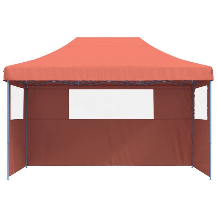 Foldable Party Tent Pop-Up With 3 Sidewalls Terracotta Abbakit