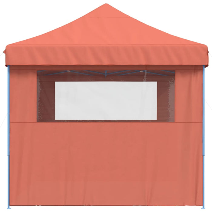 Foldable Party Tent Pop-Up With 3 Sidewalls Terracotta Abbakit