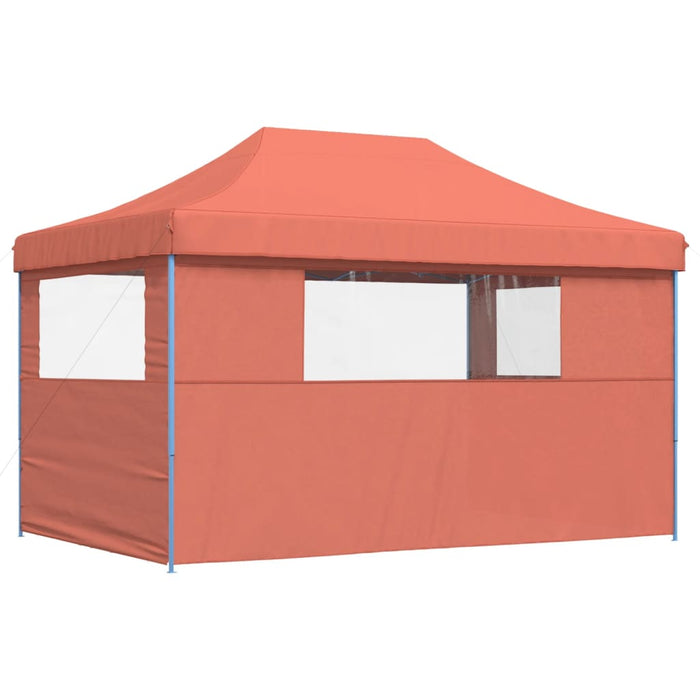 Foldable Party Tent Pop-Up With 3 Sidewalls Terracotta Abbakit