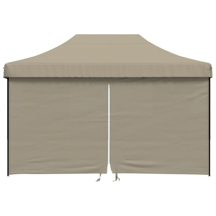 Foldable Party Tent Pop-Up With 4 Sidewalls Taupe Abbakin