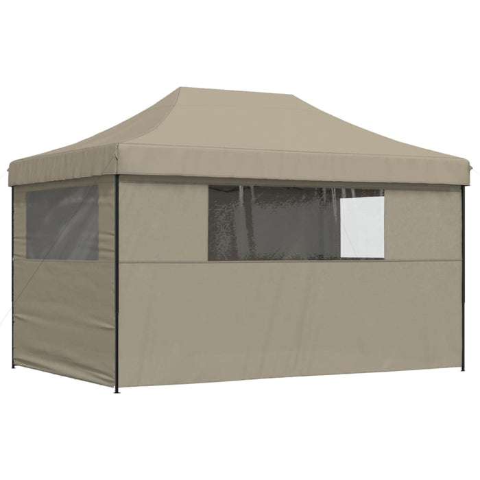 Foldable Party Tent Pop-Up With 4 Sidewalls Taupe Abbakin