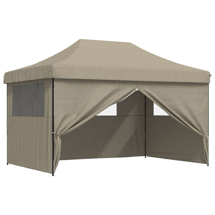 Foldable Party Tent Pop-Up With 4 Sidewalls Taupe Abbakin