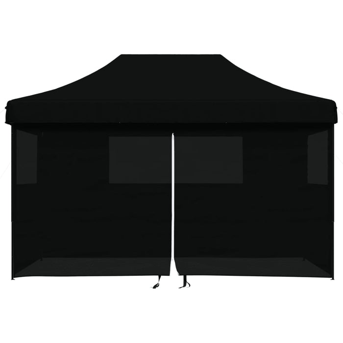 Foldable Party Tent Pop-Up With 4 Sidewalls Black Abbaknx