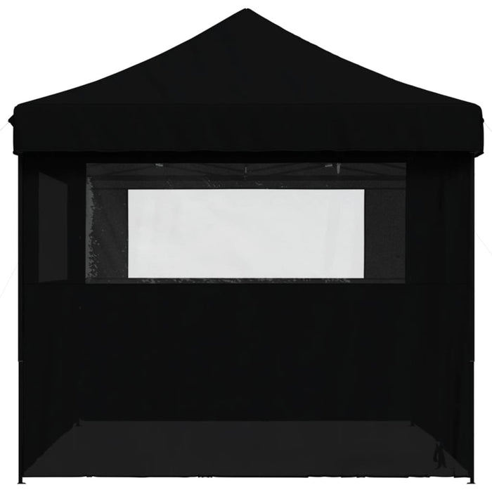 Foldable Party Tent Pop-Up With 4 Sidewalls Black Abbaknx