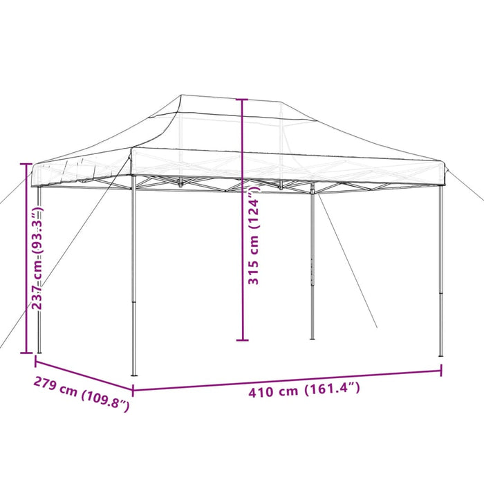 Foldable Party Tent Pop-Up Taupe 410X279X315 Cm Abbpbob