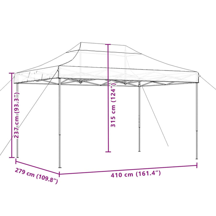 Foldable Party Tent Pop-Up Burgundy 410X279X315 Cm Abbpboo