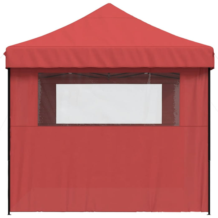 Foldable Party Tent Pop-Up With 3 Sidewalls Burgundy Abbpbok