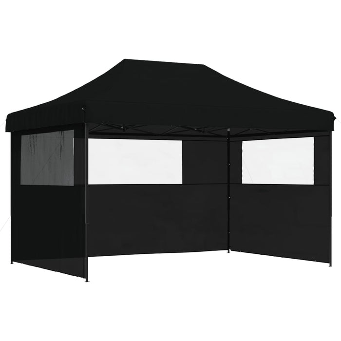 Foldable Party Tent Pop-Up With 3 Sidewalls Black Abbpbxx