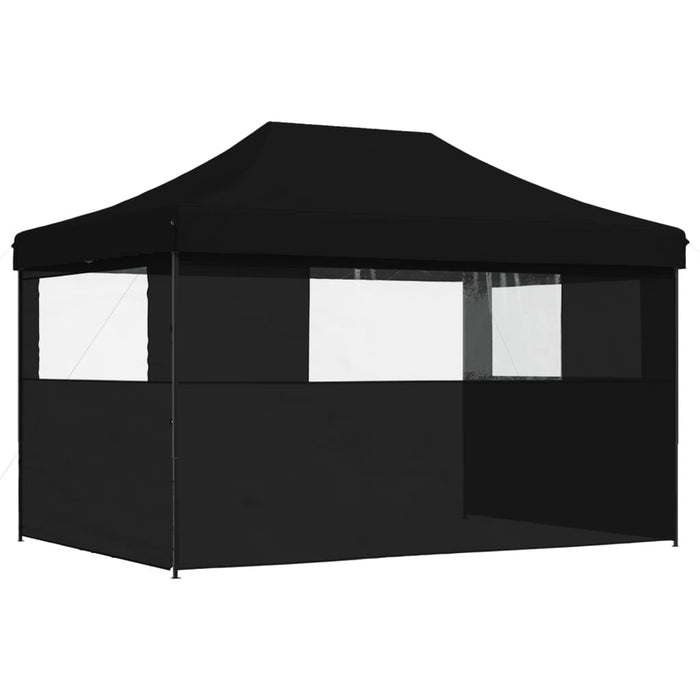 Foldable Party Tent Pop-Up With 3 Sidewalls Black Abbpbxx