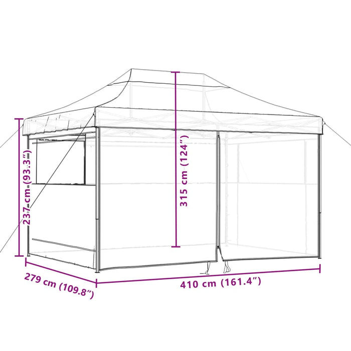 Foldable Party Tent Pop-Up With 4 Sidewalls Green Abbpbxa