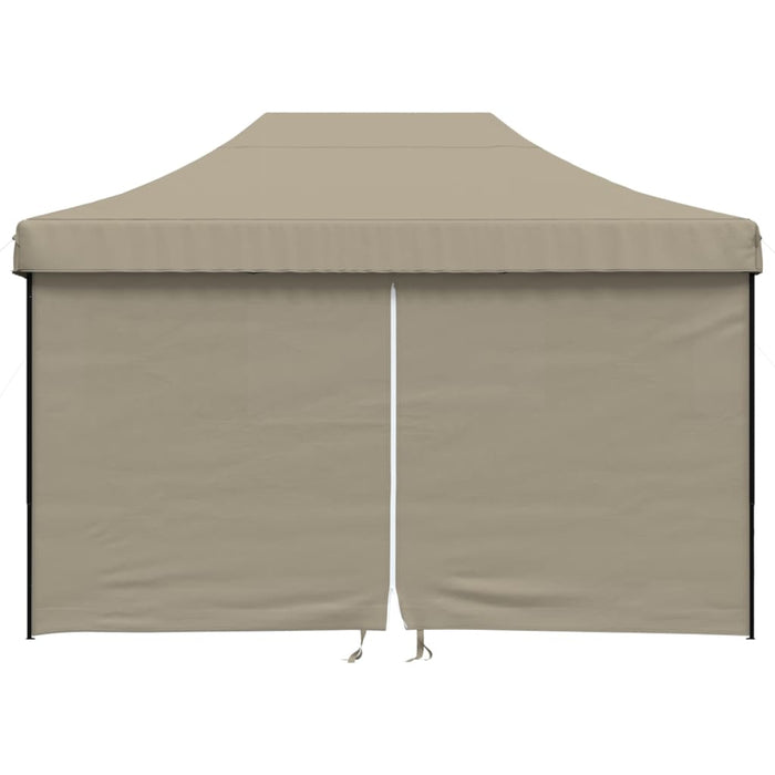 Foldable Party Tent Pop-Up With 4 Sidewalls Taupe Abbpbxl