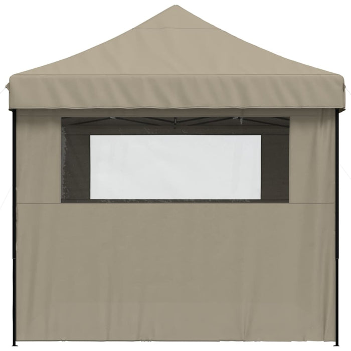 Foldable Party Tent Pop-Up With 4 Sidewalls Taupe Abbpbxl