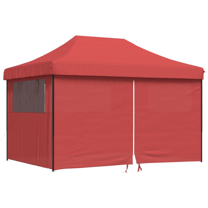 Foldable Party Tent Pop-Up With 4 Sidewalls Burgundy Abbpbxi