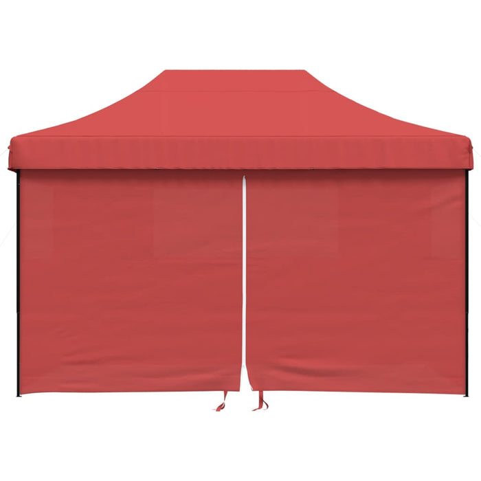 Foldable Party Tent Pop-Up With 4 Sidewalls Burgundy Abbpbxi